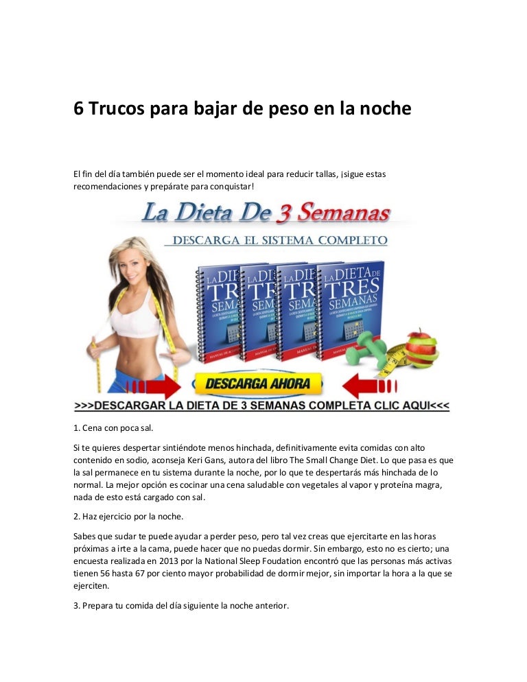 Te para bajar de peso por la noche